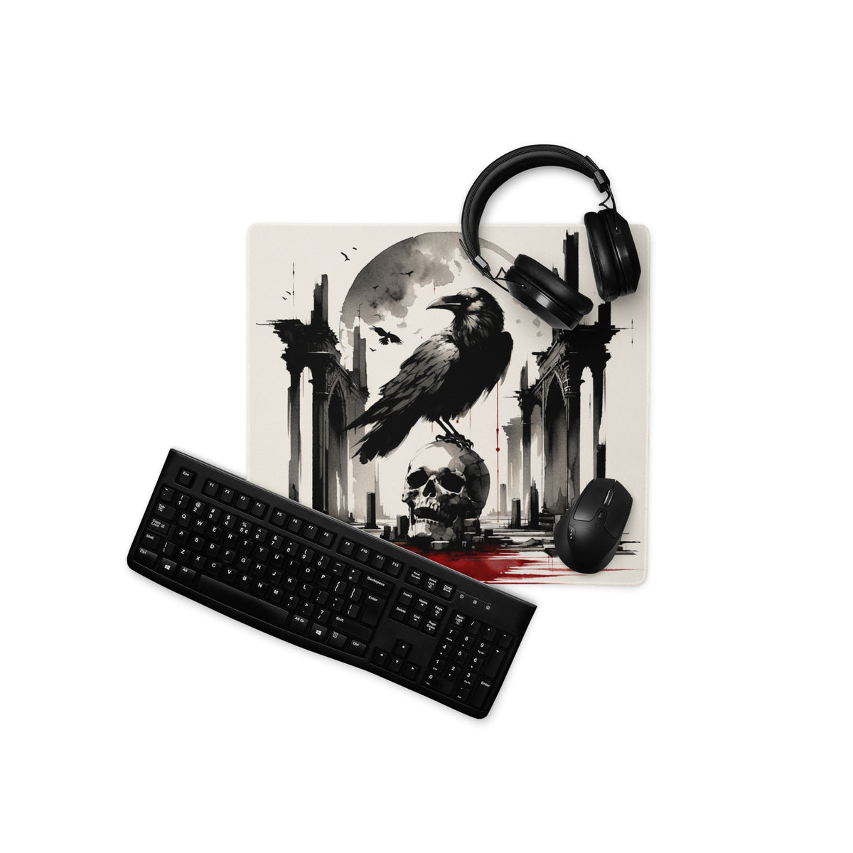 Raven & Skull Gaming Mouse Pad